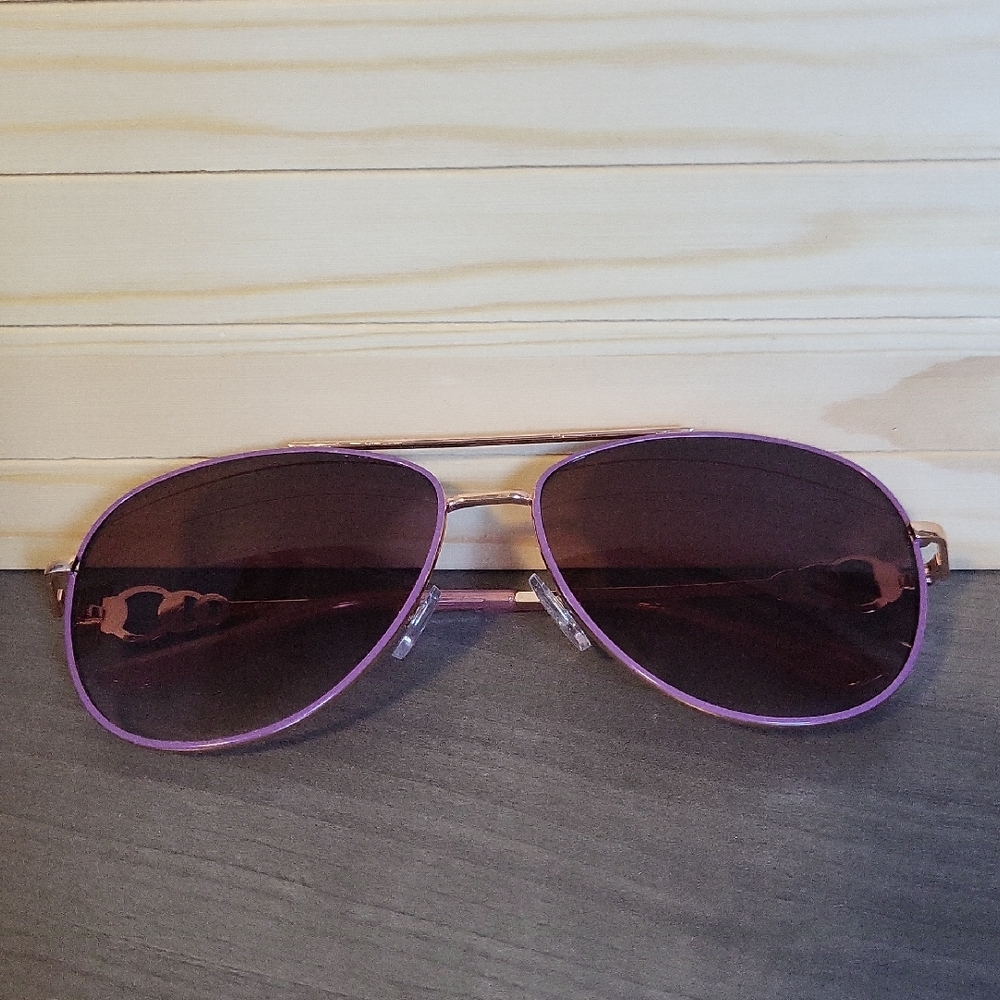 Rose Gold Lavender Pink Pilot Aviator Ladies Sunglasses